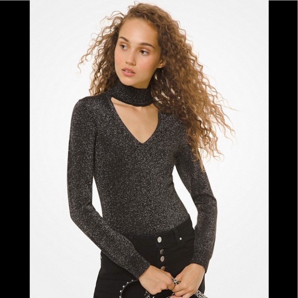 BRAND NEW MK metallic knit top